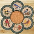 Earth Rugs Song Birds Trivets in a Basket 56-365SB